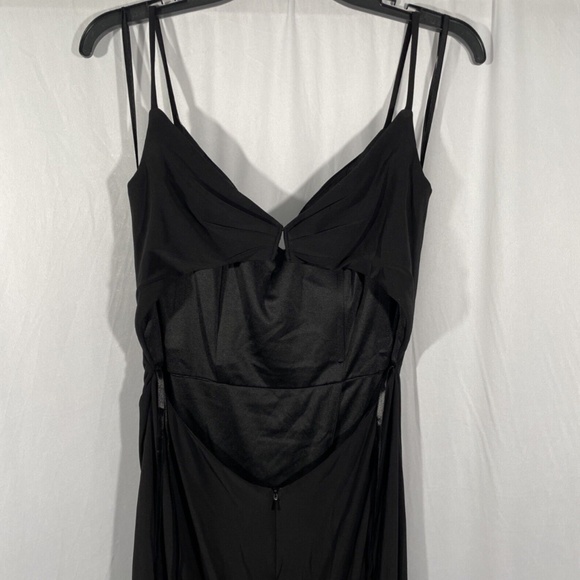 NEW $288 La Femme [ 8 ]‎ Ruched Jersey Trumpet Gown in Black - Picture 9 of 12